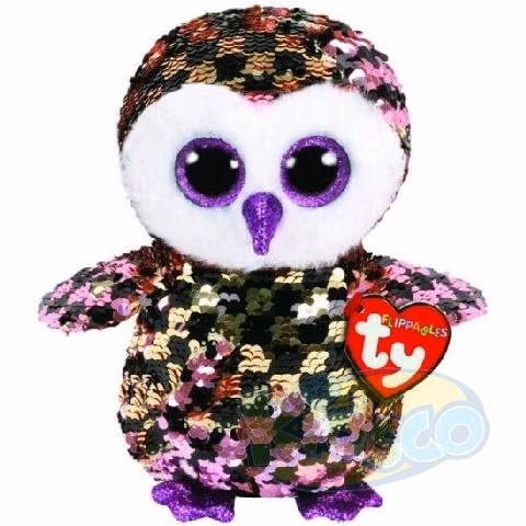 TY TY36785 Bb Flippables Checks - Pink-Black Owl 24cm