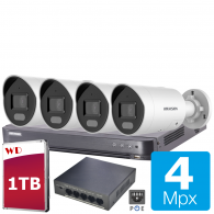 Система видеонаблюдения Hikvision ColorVu AcuSense 4MP с 4 камерами DS-2CD2047G2-LU/SL thumbnav 1