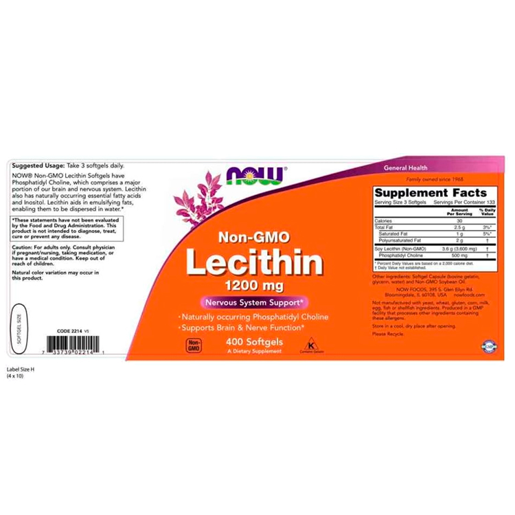Витамины Now Foods Lecithin 1200 mg photo 2