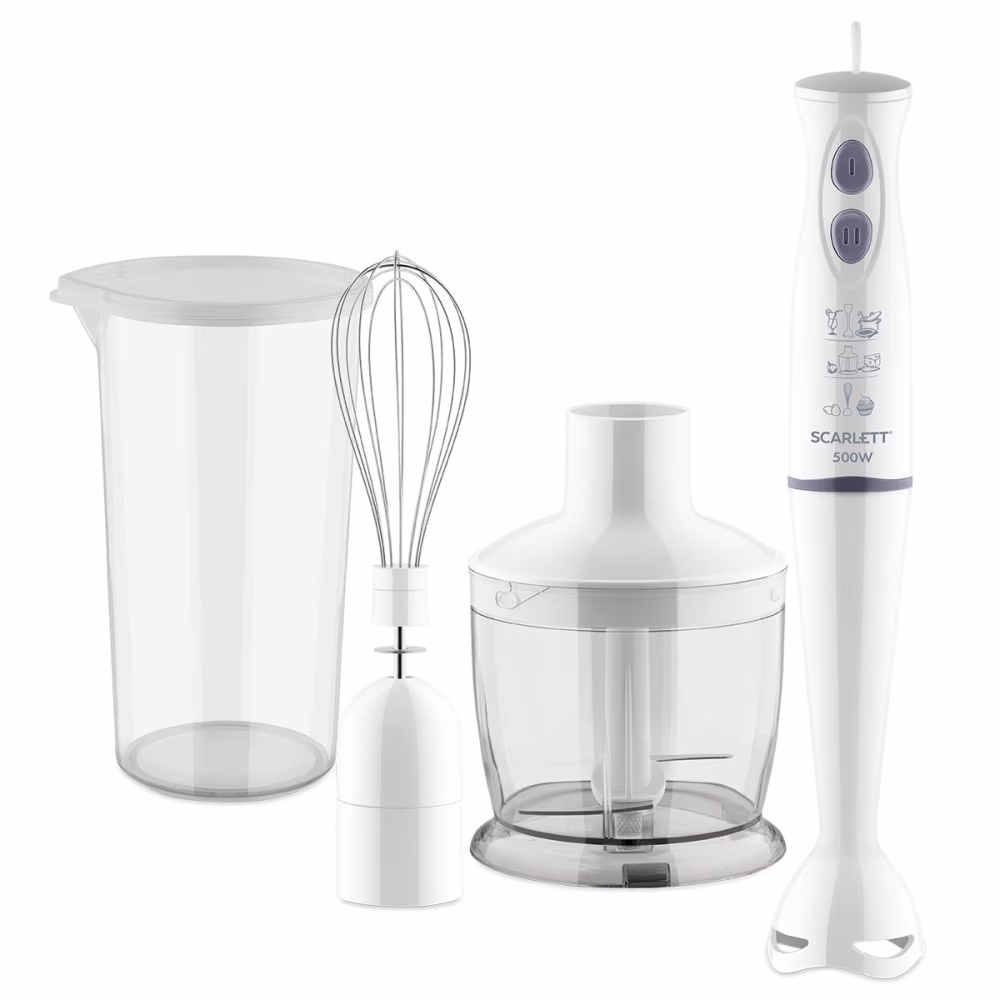 Blender Scarlett SC-HB42F14, 6 ml, 5 W, 2 trepte viteza, Alb 