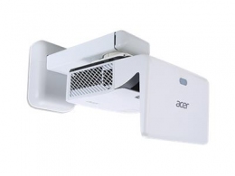 WXGA Projector ACER U5320W (MR.JL111.001) DLP 3D, Ultra Short-Throw, 1280x800, 13000:1, 3000LM, 6000hrs (Eco), HDMI (MHL), VGA, RJ-45, Wi-Fi (optional), 2*10W Stereo Speaker, Wall Mount kit included, White, 5,5kg thumbnav 1
