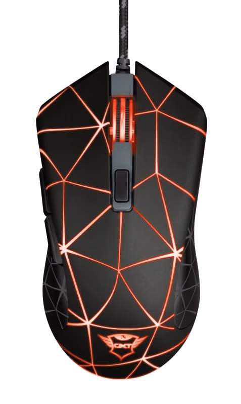 Trust Gaming GXT 133 Locx Illuminated Mouse, 800 - 4000 dpi, 6 Programmable button, LED illuminated top cover with 4 colour breathing effectt, 1,8 m USB, Black