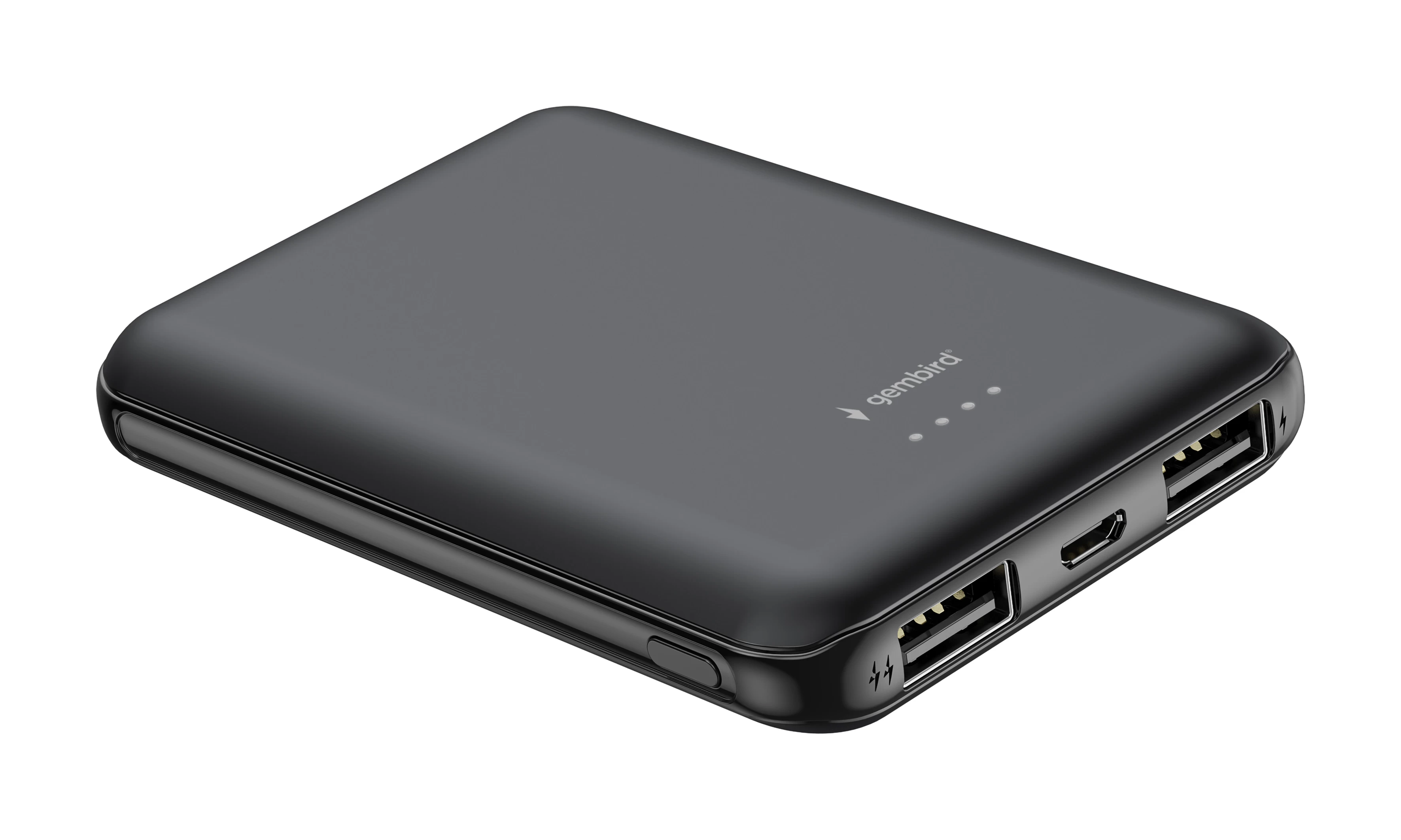 5000mAh Power bank - Gembird PB05-01, Power output: USB-AF x 2 pcs, 5 V DC, up to 2 A totally, Black