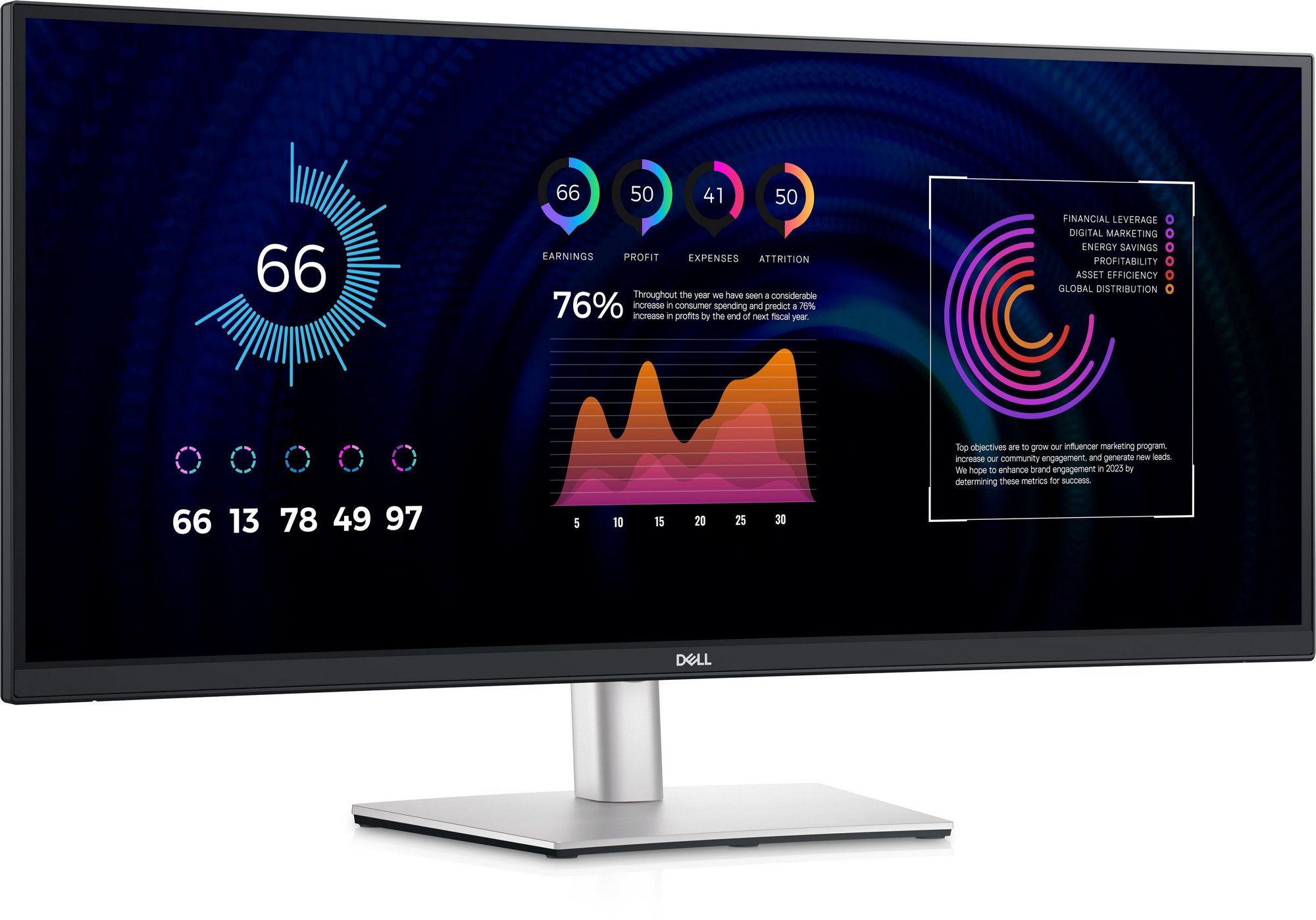 34.1" DELL IPS LED P3424WE Curved Black (5ms, 21:9, 1000:1, 300cd,  3440 x 1440, 178°/178°,  HDMI, DisplayPort, USB-C (Data, Video, Power), LAN (RJ-45), USB Hub: 2 x USB2.0 + 2 x USB3.1, Audio Line out, Height Adjustment, VESA) photo 1