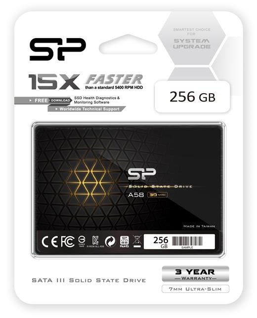 2.5 SSD 256GB Silicon Power Ace A58 SATAIII SeqReads 460 MB s SeqWrites 450 MB s Controller Phison S11 MTBF 1.5mln SLC Cash BBM Internal Auto Copy Technology SP Toolbox 7mm 3D NAND TLC