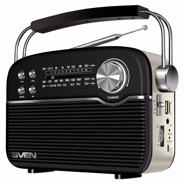 Boxa portabila SVEN SRP-500, Black / 3W / Bluetooth / FM/AM/SW Radio / USB / microSD