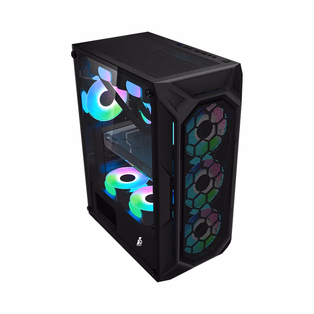 Carcasa 1STPLAYER X6 / no PSU / Side-Window / 6x120mm / ATX / Black