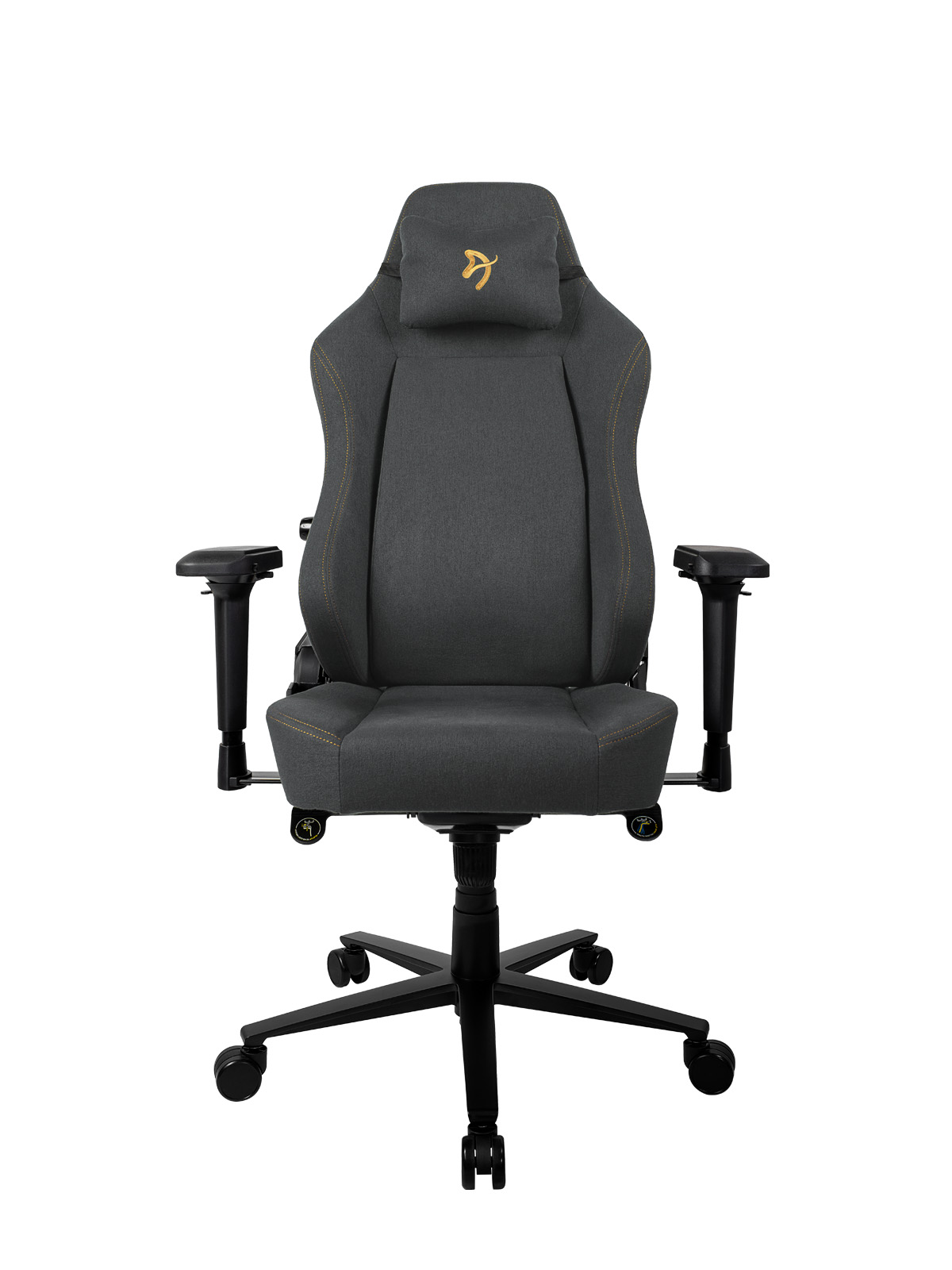 Fotoliu Gaming AROZZI Primo Woven Fabric/ 135-145kg / 165-190cm / Black/Gold photo 1