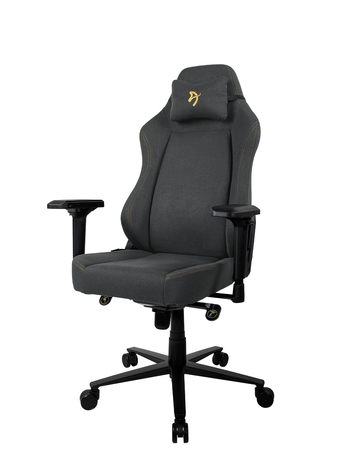 Fotoliu Gaming AROZZI Primo Woven Fabric/ 135-145kg / 165-190cm / Black/Gold photo 2