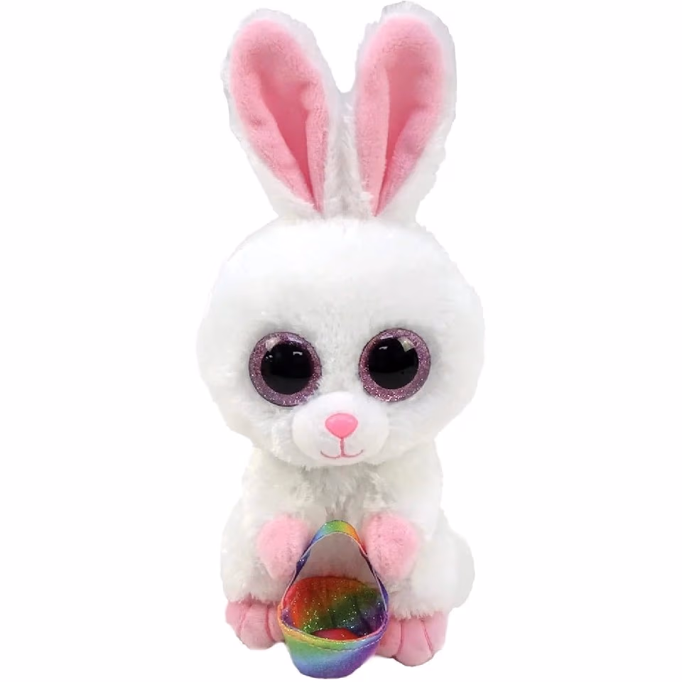 TY TY36373 Bb Sunday - White Rabbit With Basket 15cm