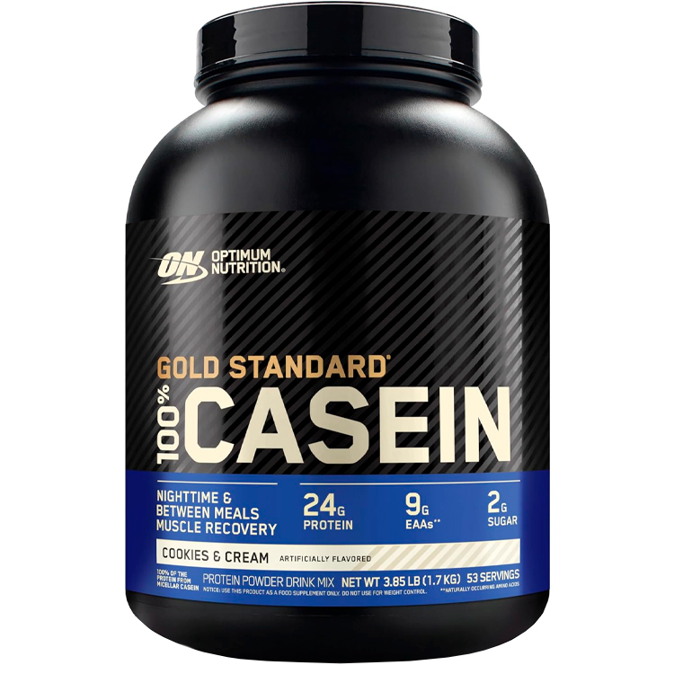 Казеин Optimum Nutrition Gold Standard 100% CASEIN, Cookies & Cream 3.85lb/1.74кг photo 1
