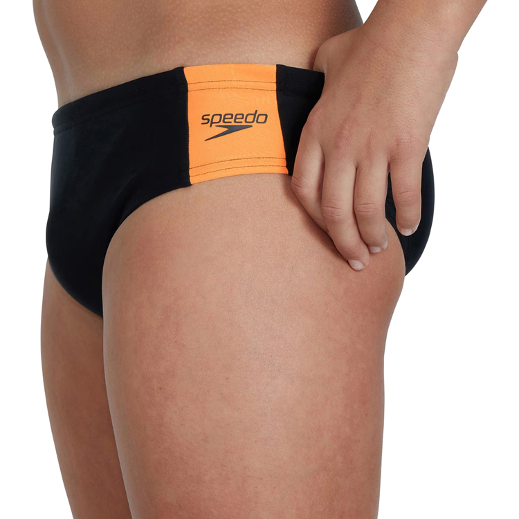 Slipi Speedo BOOM LOGO SPL 5CM BRF JM / Barbati / Mărime 5-6 / Negru-oranj photo 5