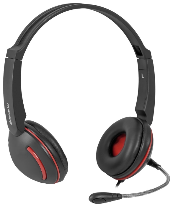 Наушники Defender Красный с черным / Игровой / Красный с черным photo 1