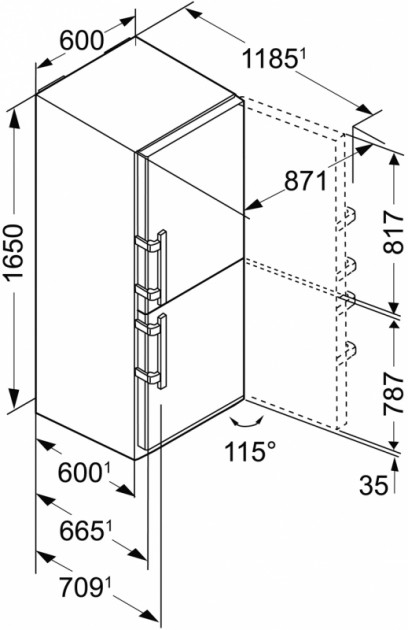 Frigider cu doua usi Liebherr CNef3715 / 271 l / 165 cm / A+++  photo 6