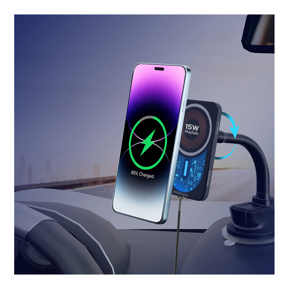 Incarcator auto p/u telefon mobil Promate LUCIDMOUNT 15 photo 5