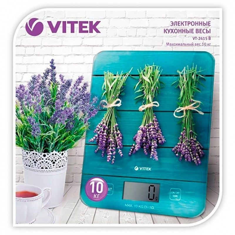 Кухонные весы Vitek VT-2415 B, 10 кг, C рисунками