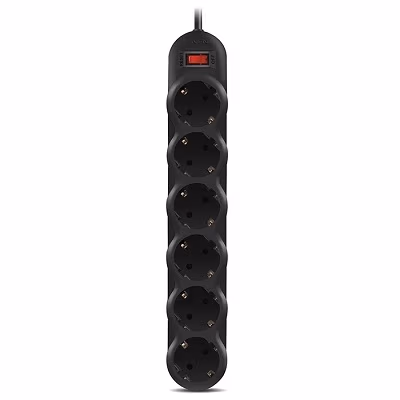 Surge Protector SVEN SF-06L, 6 Sockets, 3.0m, Black