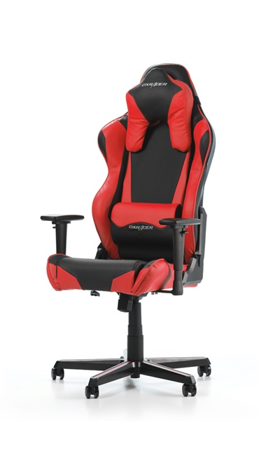 Gaming/Office Chair DXRacer Racing GC-R1-NR-M2 Alligator, Black/Red, Premium PU leather + Carbon look PVC, max weight up to 150kg / height 165-195cm, Recline 90°-135°, 3D Armrests, Head and Lumber cushions, Aluminium wheelbase, 2" PU Caster, W-22.5kg photo 1