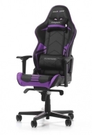 Gaming/Office Chair DXRacer Racing Pro GC-R131-NV-V2, Black/Violet, Premium PU leather, max weight up to 150kg / height 165-195cm, Rocking Function, Recline 90°-135°, 4D Armrests, Head and Lumber cushions, Aluminium wheelbase, 3