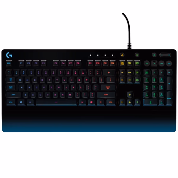 Logitech Gaming Keyboard G213 Prodigy, Mech-Dome, Spill resistance, Media controls, RGB, Integrated palm rest, Adjustable feet, Anti-ghosting, Game Mode, USB, Black 