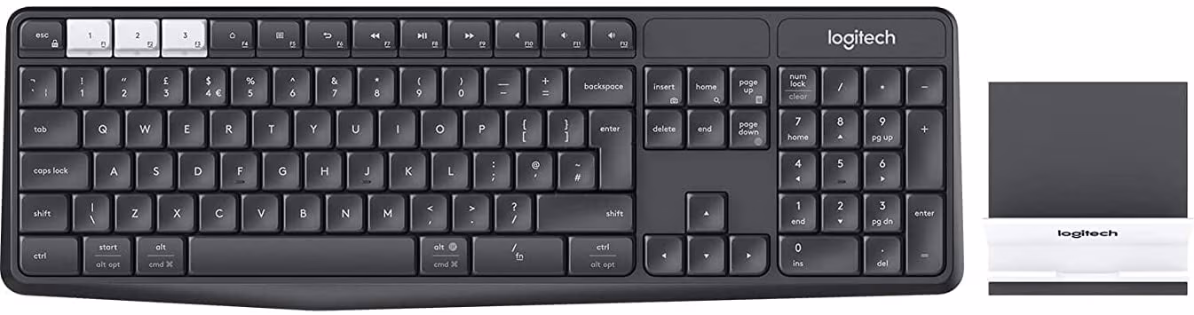 Logitech Wireless Combo K375s Multi-Device, Unifying  (2.4GHz), Bluetooth, Universal Phone and Tablet Stand - RUS 