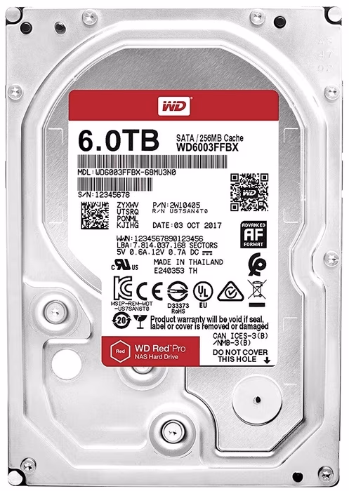 3.5'' HDD 6.0TB Western Digital WD6003FFBX Caviar® Red™ PRO Enterprise NAS, 24x7, 7200rpm, 256MB, SATAIII