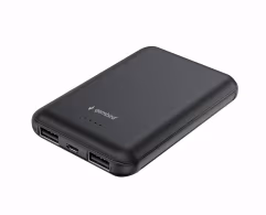10000mAh Power bank - Gembird PB10-01, Power output: USB-AF x 2 pcs, 5 V DC, up to 2 A totally, Black