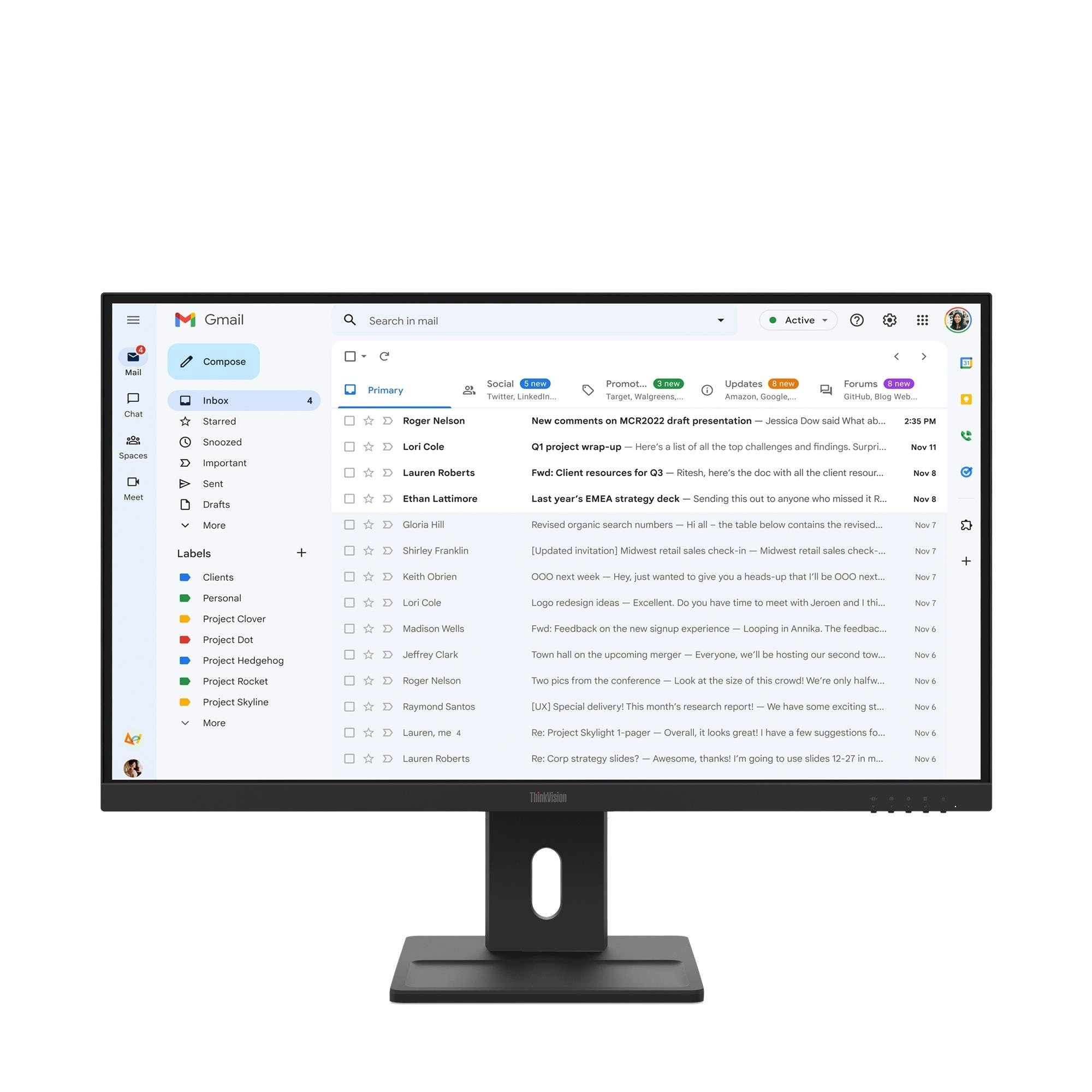 27.0” Monitor Lenovo ThinkVision E27-40/ 4ms/ 100/  Black photo 1