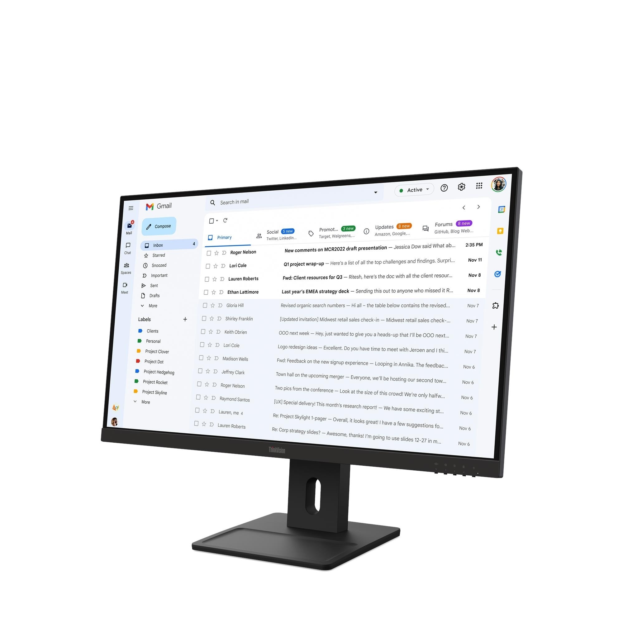 27.0” Monitor Lenovo ThinkVision E27-40/ 4ms/ 100/  Black photo 3