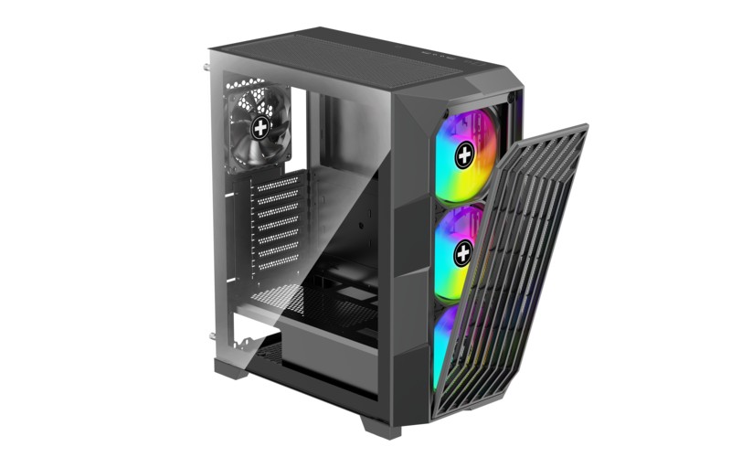 Корпус XILENCE BREEZE II (XG181) / w/oPSU / Side panel / 3x ARGB 120mm + 1x120mm / ATX / Black photo 3