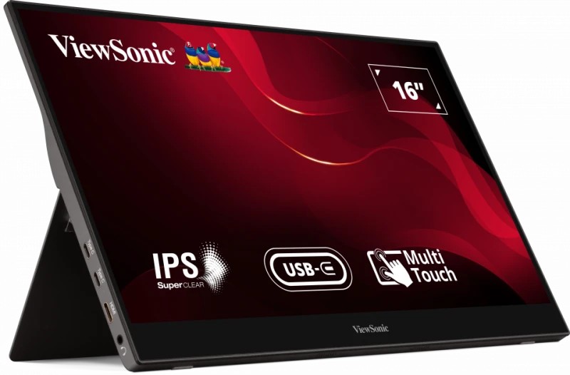 15.6” Портативный сенсорный монитор VIEWSONIC TD1655 / 6.5ms / Black photo 2