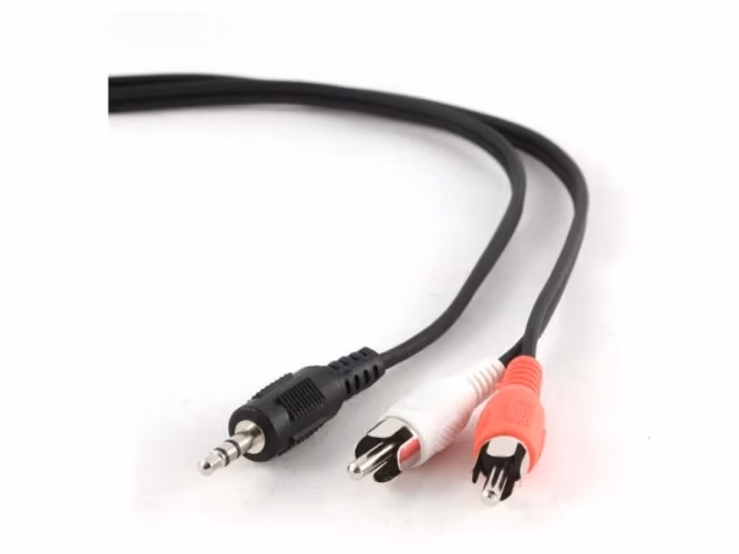 Audio cable 3.5mm-RCA - 2.5m - Cablexpert CCA-458-2.5M,  3.5 mm stereo to RCA plug cable, 2.5 m,  3.5mm stereo plug to 2x RCA plugs 