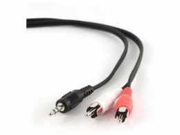 Audio cable 3.5mm-RCA - 2.5m - Cablexpert CCA-458-2.5M,  3.5 mm stereo to RCA plug cable, 2.5 m,  3.5mm stereo plug to 2x RCA plugs thumbnav 1