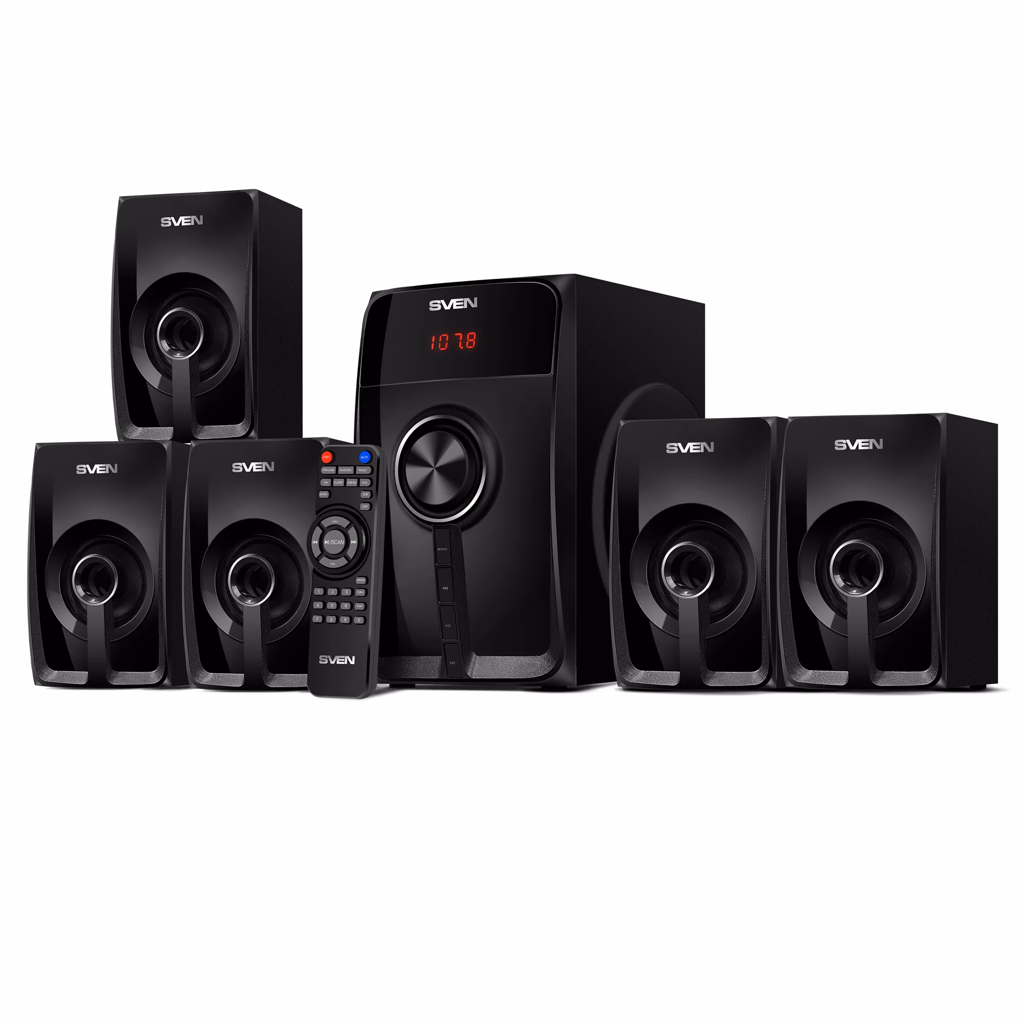 Boxe 5.1 SVEN HT-202 / 80W RMS / Bluetooth / FM-tune / USB Flash / SD card / Black