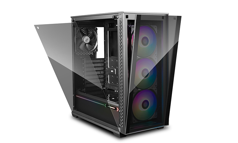 Корпус DEEPCOOL MATREXX 70 ADD-RGB 3F / w/oPSU / Side panel / 3x120mm RGB fans / RGB LED Strip / ATX / Black photo 2
