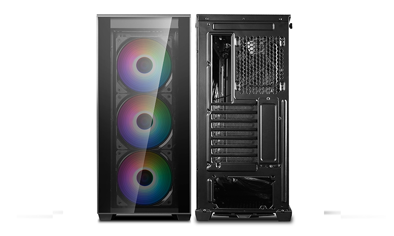 Корпус DEEPCOOL MATREXX 70 ADD-RGB 3F / w/oPSU / Side panel / 3x120mm RGB fans / RGB LED Strip / ATX / Black photo 3