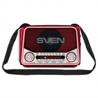 SVEN SRP-525 Red, FM/AM/SW Radio, 3W RMS, 8-band radio receiver, built-in audio files player from USB-fash, microSD and SD card storage devices, telescopic swivel antenna, built-in battery thumbnav 2