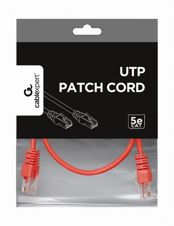UTP Cat.5e Patch cord, 0.25m, Red photo 2