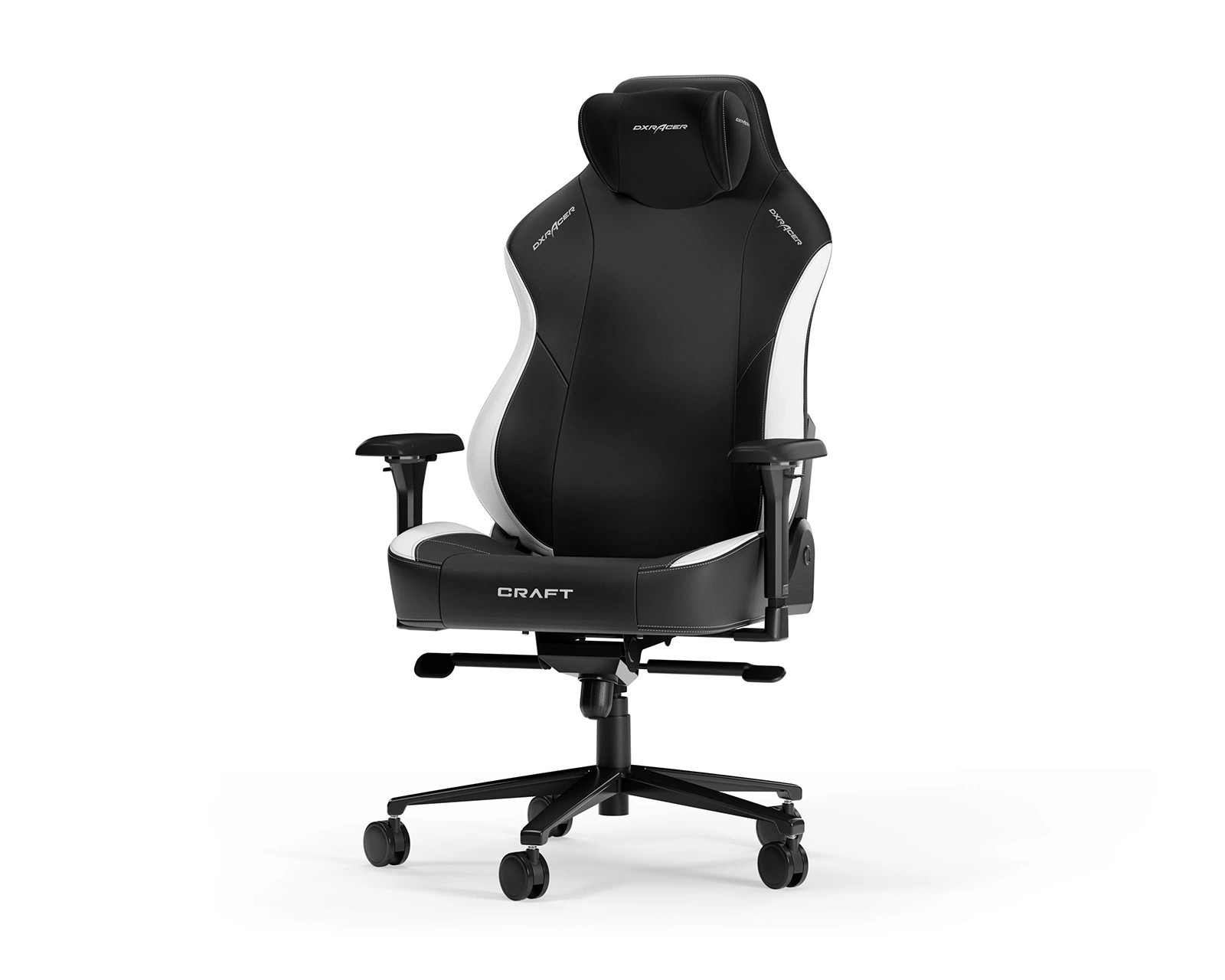 Игровое кресло DXRacer CRAFT-23-L / 150kg / 145-185cm / Black/White photo 2
