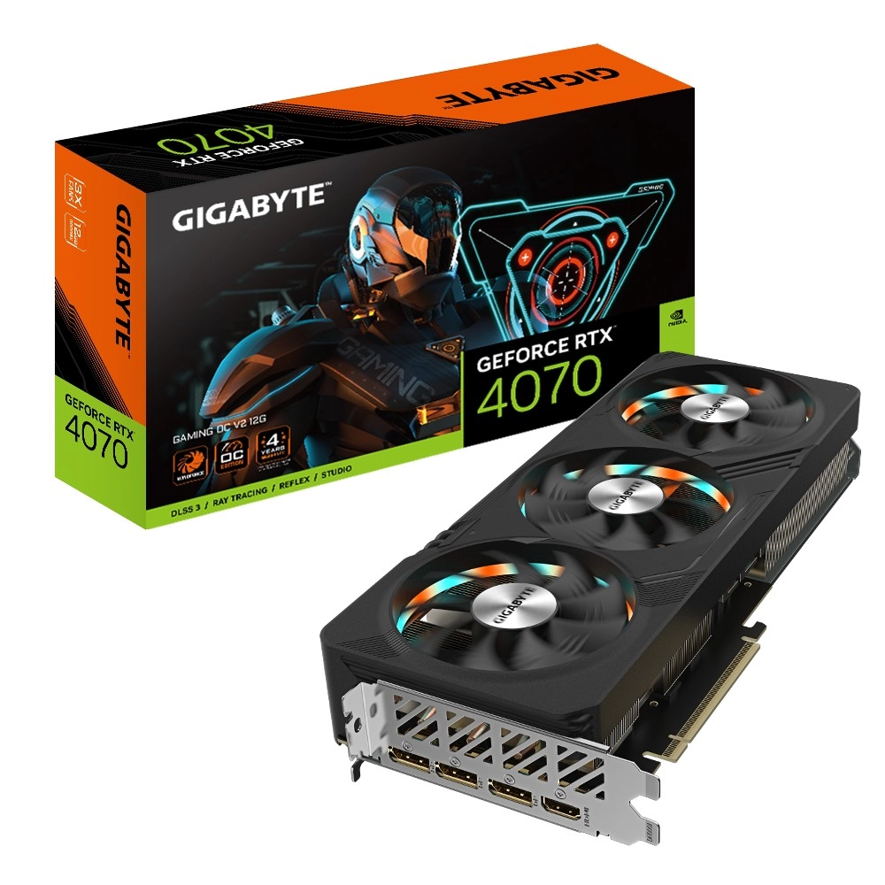 Видеокарта Gigabyte GeForce RTX 4070 GAMING OC V2/ 12GB / GDDR6X / 192bit