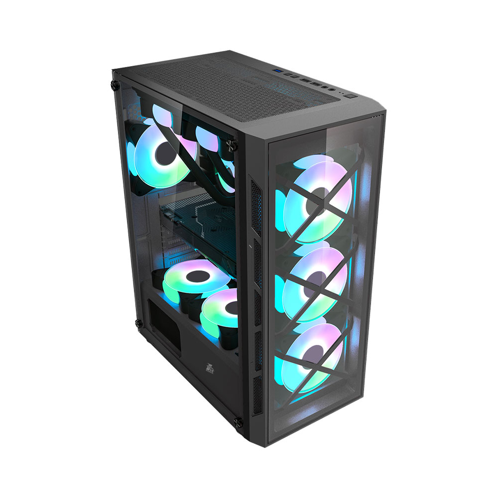 Carcasa 1STPLAYER XP-G / no PSU / Side-Window / 4x120mm / ATX / Black photo 2