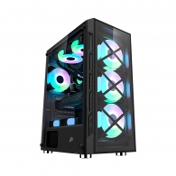 Carcasa 1STPLAYER XP-G / no PSU / Side-Window / 4x120mm / ATX / Black thumbnav 1