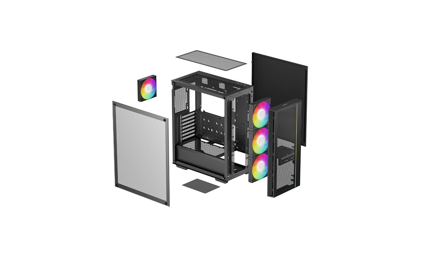 Carcasa DEEPCOOL MATREXX 55 MESH V4 / w/oPSU / Side panel / ATX / Black photo 10