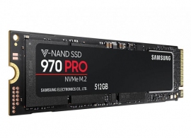 M.2 NVMe SSD 512GB Samsung SSD 970 PRO, PCIe3.0 x4 / NVMe1.3, M2 Type 2280 form factor, Seq. Read: 3500 MB/s, Seq. Write: 2300 MB/s, Max Random 4k: Read /Write: 370,000/500,000 IOPS, Samsung Phoenix Controller, 512MB LPDDR4, V-NAND 2-bit MLC thumbnav 1