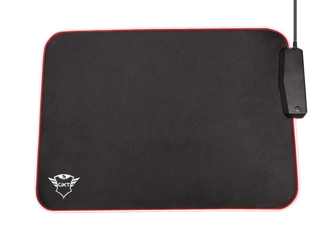 Trust Gaming GXT 765 Glide-Flex RGB Mouse Pad with USB Hub, 4 USB ports to connect USB devices within reach, Flexible design with comfortable fabric surface (350x250mm), 1.2m braided cable photo 1