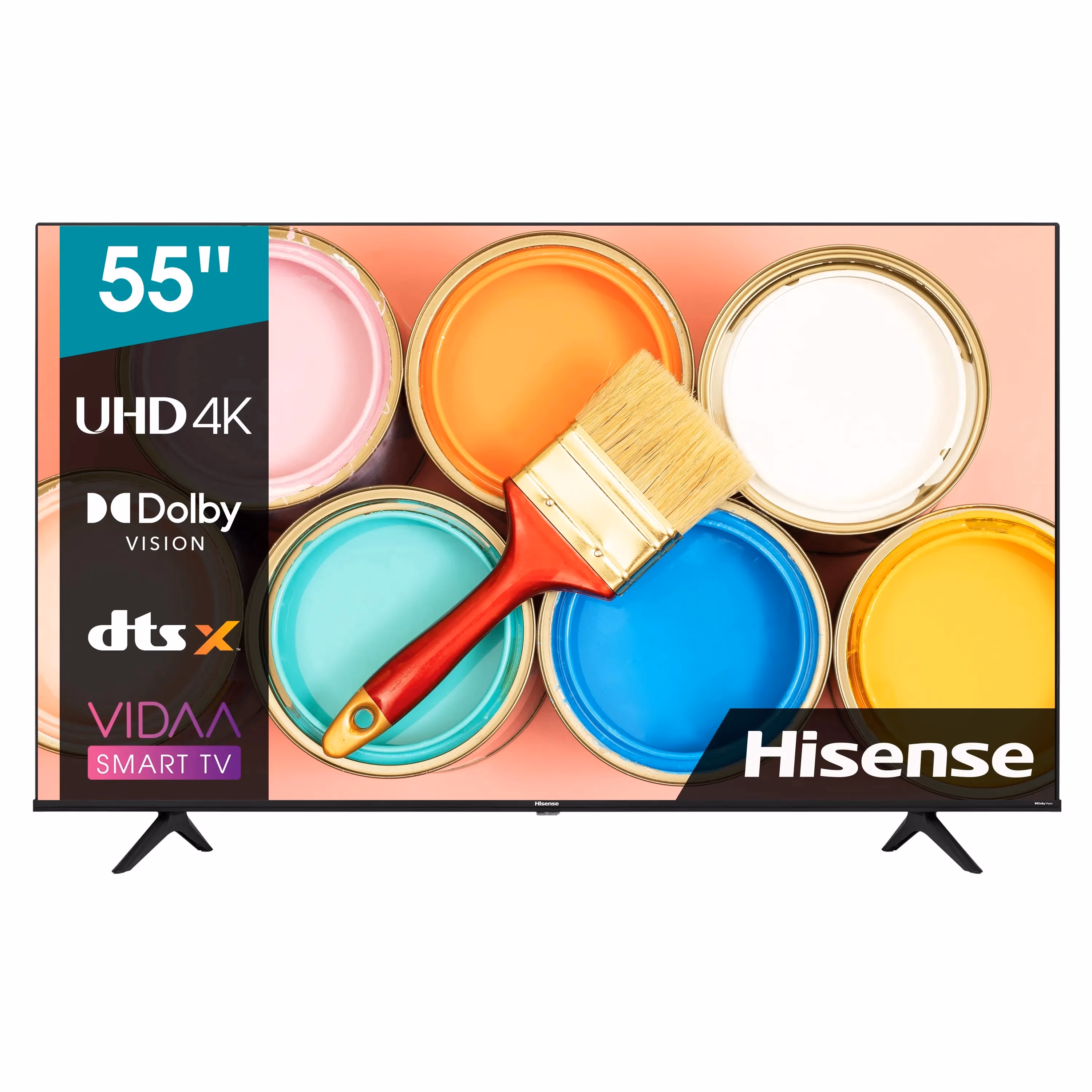 55" LED TV Hisense 55A6BG, Black (3840x2160 UHD, MR 120Hz, SMART TV (VIDAA OS), 3 x HDMI2.0, 2 x USB, Wi-Fi (2.4GHz+5GHz), DVB-T/T2/C/S2, Speakers 2 x 7W Dolby Audio, VESA 200x300, 11.5 Kg) 
