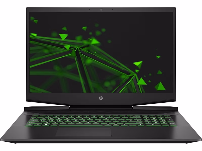 HP Pavilion Gaming 17 Shadow Black with Acid green pattern, 17.3