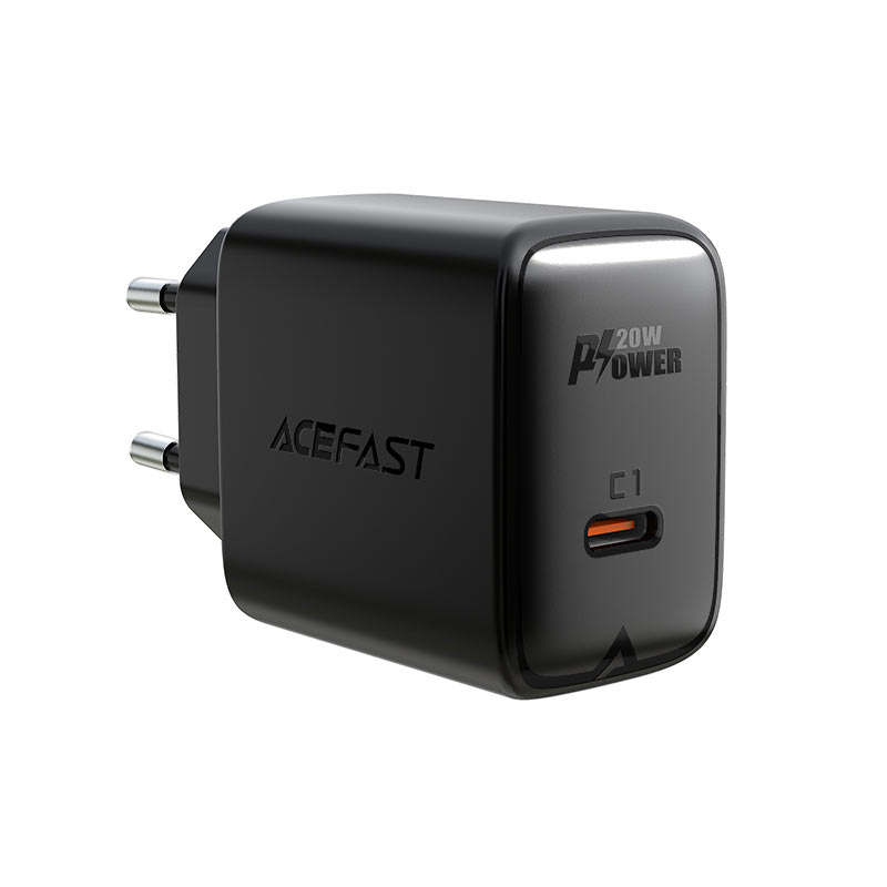 USB Charger  ACEFAST A1, Single port, USB-C, PD3.0 20W, Total output: 20W, QC3.0, Black photo 2
