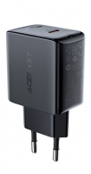 USB Charger  ACEFAST A1, Single port, USB-C, PD3.0 20W, Total output: 20W, QC3.0, Black thumbnav 1
