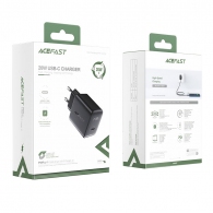 USB Charger  ACEFAST A1, Single port, USB-C, PD3.0 20W, Total output: 20W, QC3.0, Black thumbnav 5